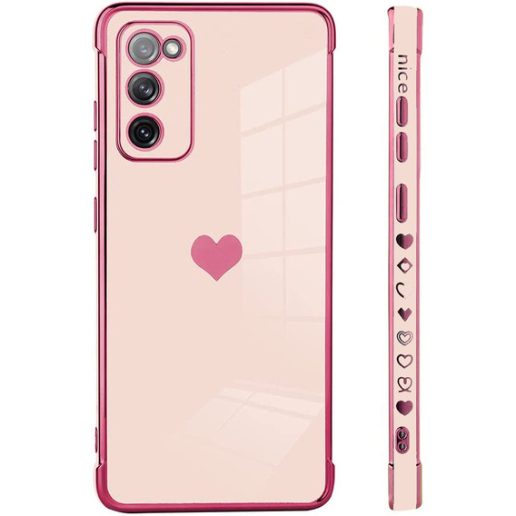 Pouzdro pro Samsung Galaxy S20 FE, Electro heart, růžové rose gold