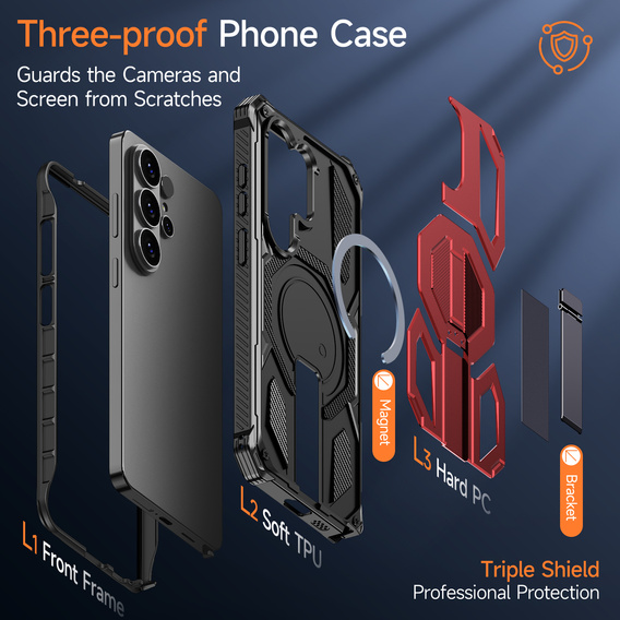 Ochranné pouzdro s podstavcem kompatibilní s MagSafe pro Samsung Galaxy S26 Ultra