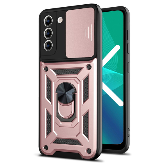Pouzdro pro Samsung Galaxy S21 FE, CamShield Slide, růžové rose gold