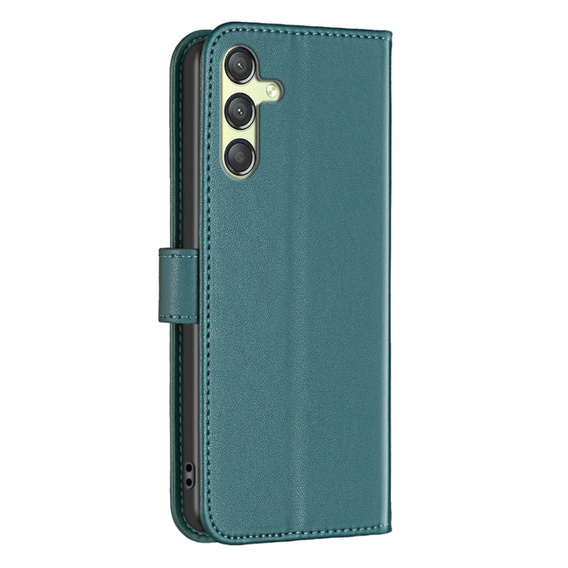 Klopové pouzdro pro Samsung Galaxy A25 5G, BINFEN Wallet, zelené + 9H sklo 