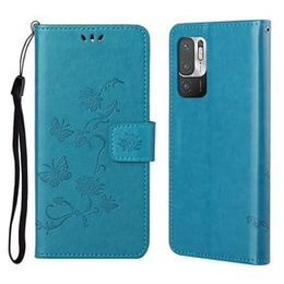 Klopové pouzdro pro Xiaomi Redmi Note 10 5G / Poco M3 Pro 4G/5G, Butterfly, modré