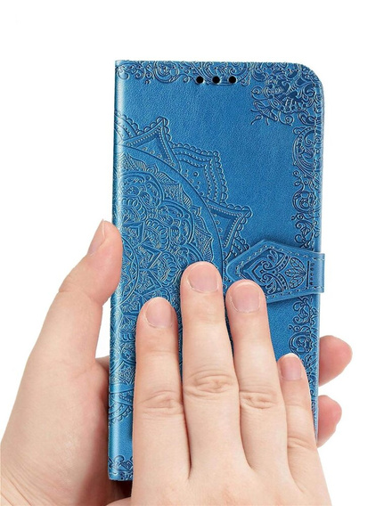 Klopové pouzdro pro Oppo Reno 12 Pro, Mandala, modré