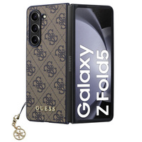 Pouzdro GUESS pro Samsung Galaxy Z Fold 5, 4G Charms Collection Hardcase, hnědé