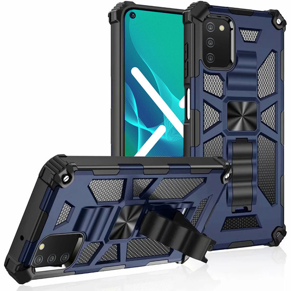Pouzdro pro Samsung Galaxy A03s, Armor Kickstand, modré