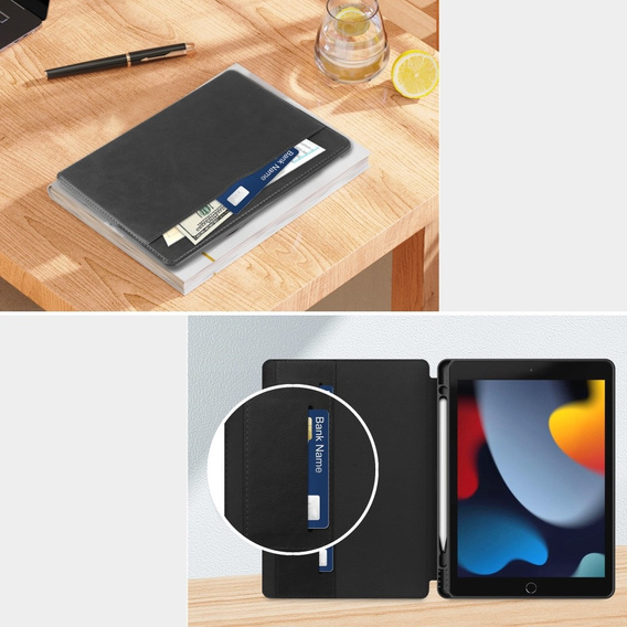 Pouzdro pro iPad 10.2 2021 / 2020 / 2019, Business Card and Pen Slot, černé
