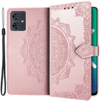 Klopové pouzdro pro Motorola Moto G54 5G, Mandala, růžové rose gold