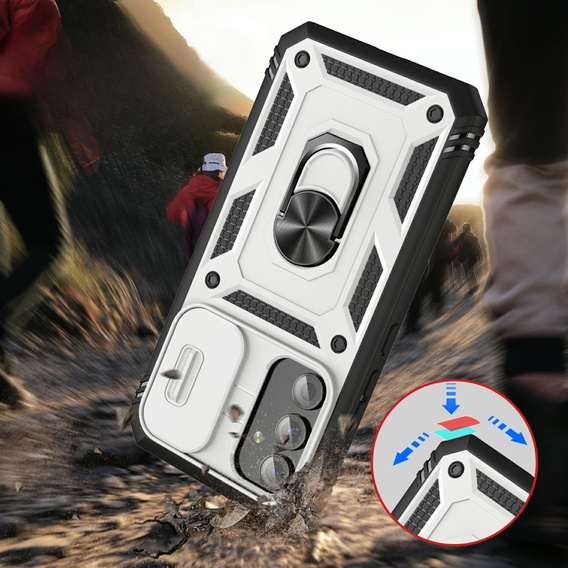 Pouzdro pro Samsung Galaxy A54 5G, CamShield Slide, bílé / černé