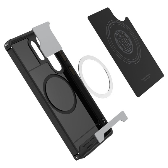 Pouzdro Spigen pro Samsung Galaxy S25 Ultra, Core Armor MagSafe, černé + 9H tvrzené sklo