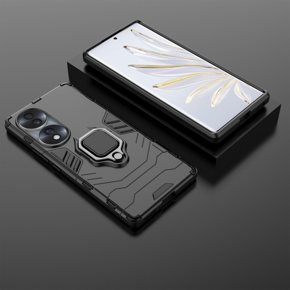 Pouzdro pro Honor 70 5G, Kickstand Ring, černé
