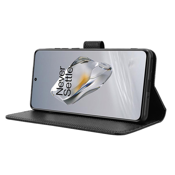 Klopové pouzdro pro OnePlus 12 5G, Wallet Smart Magnet, černé