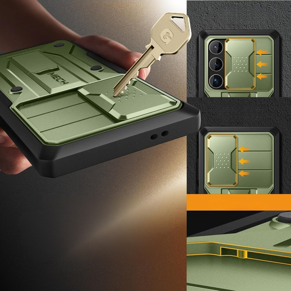 Pouzdro pro Samsung Galaxy S24 Ultra, Tongate MECH Series Clip, zelené
