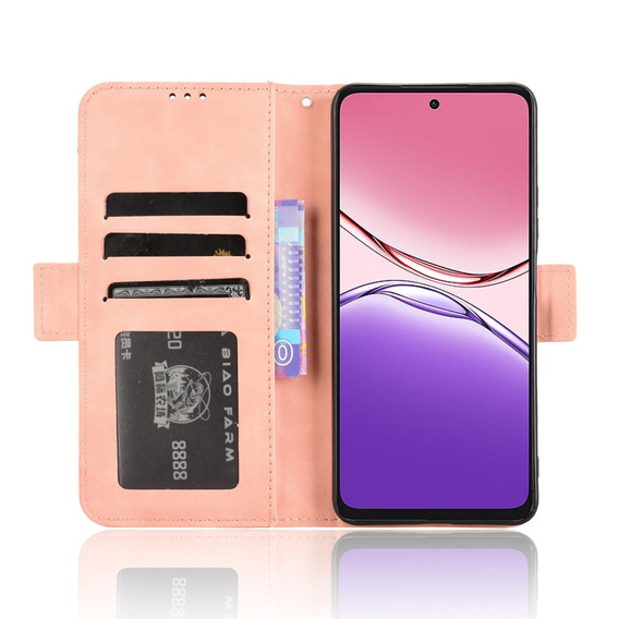 Klopové pouzdro pro Oppo A5 Pro 5G, Card Slot, růžové