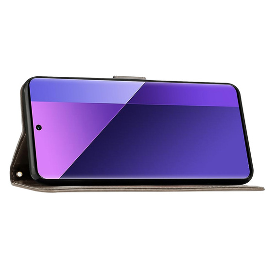 Klopové pouzdro pro Xiaomi Redmi Note 13 Pro+, Butterfly, šedé