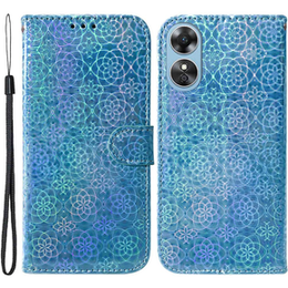 Klopové pouzdro pro Oppo A17, Wallet mandala, modré