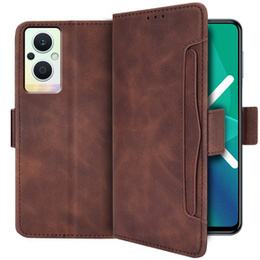 Klopové pouzdro pro Oppo Reno7 Lite 5G, Card Slot, hnědé