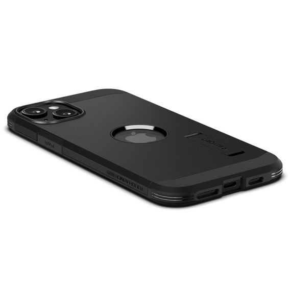 Pouzdro Spigen pro iPhone 15, Tough Armor Mag MagSafe, černé + 9H tvrzené sklo