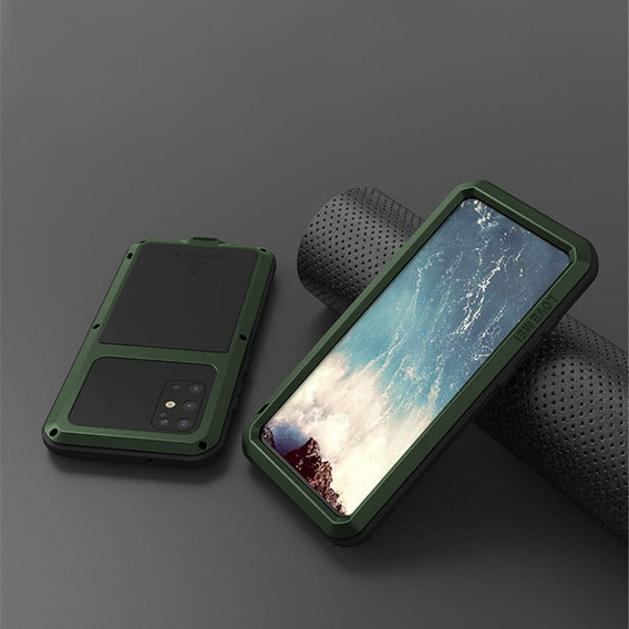 Pouzdro Love Mei pro Samsung Galaxy S20 Plus, armored with glass, zelené