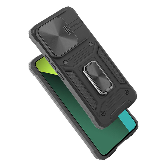 Pancéřové pouzdro pro Xiaomi Redmi Note 13 Pro 5G, CamShield Slide, černé + tvrzené sklo 9H