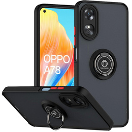 Pouzdro pro Oppo A78 4G, Frosted Ring, černé