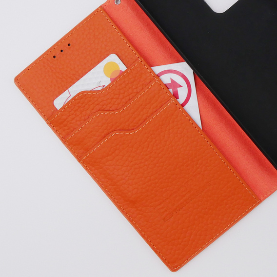 Kožené pouzdro pro Samsung Galaxy S20 Ultra, ERBORD Grain Leather, oranžové