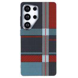 Pouzdro pro Samsung Galaxy S25 Ultra, Carbon Fiber MagSafe, modrá / červená