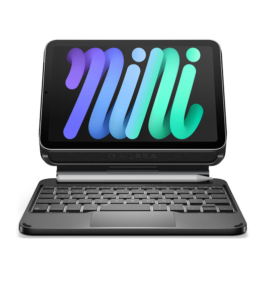 Pouzdro s klávesnicí pro iPad mini 8,3" 2021 (6. generace) / iPad mini 8,3" 2024 (7. generace), Dexnor Magnetic Keyboard Touchpad, černé