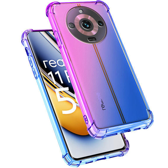 Pouzdro pro Realme 11 Pro / 11 Pro +, Gradient Dropproof, Fialová / modrá
