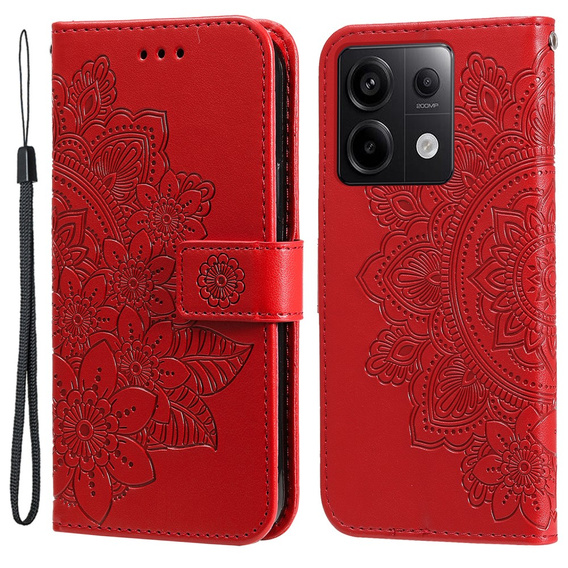 Klopové pouzdro pro Xiaomi Redmi Note 13 Pro 5G, Mandala, červené