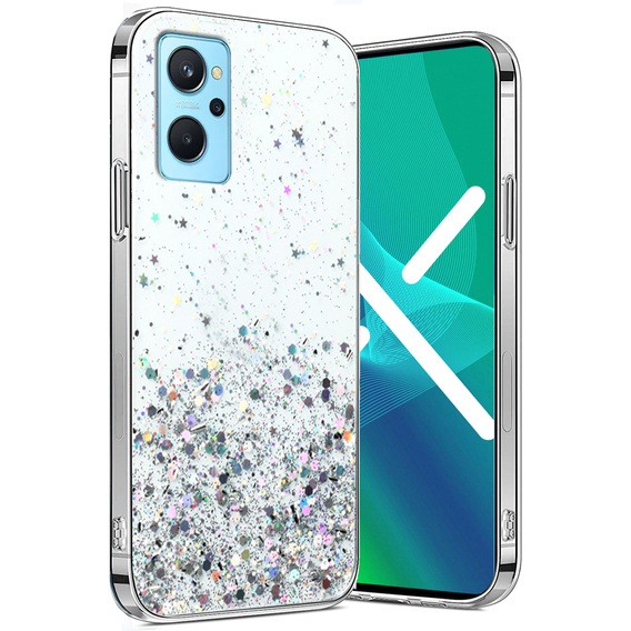 Pouzdro pro Realme 9i / Oppo A96, Glittery, stříbrné