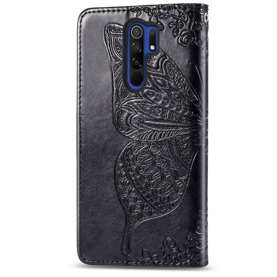 Klopové pouzdro pro Xiaomi Redmi 9, Butterfly, černé