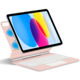 Pouzdro s klávesnicí pro iPad 10.9" 2022 (10 gen.) / iPad 11" 2025 A16 (11 gen.), Magnetic Keyboard Touchpad, růžové