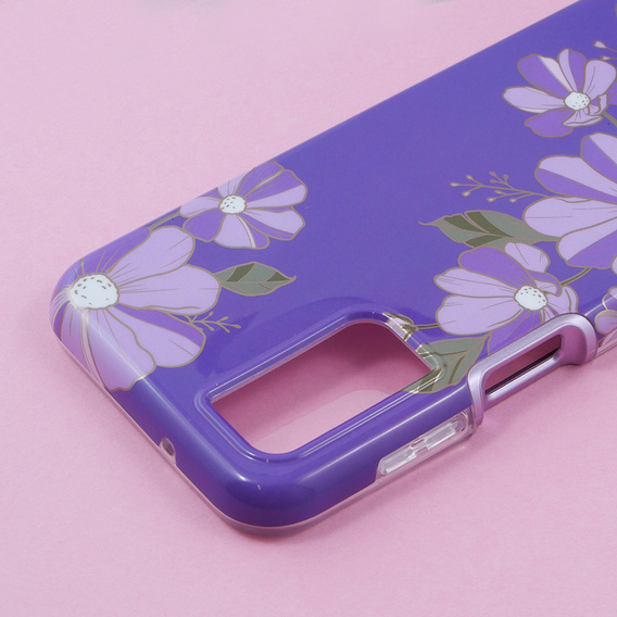 Pouzdro pro Samsung Galaxy A14 4G/5G, Suritch Full Body Flowers, fialové