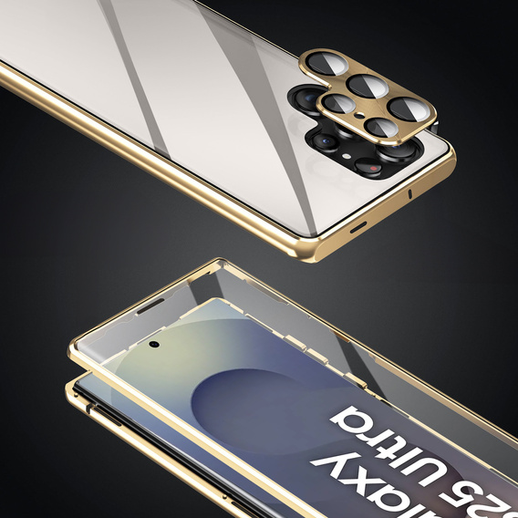 Pouzdro pro Samsung Galaxy S25 Ultra, Magnetic Dual Glass, zlaté