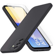 Pouzdro pro Samsung Galaxy A15, Silicone Lite, černé + 9H sklo