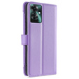 Klopové pouzdro pro Oppo Reno 11F 5G, Wallet Zipper Pocket, fialové