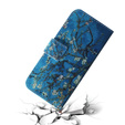 Klopové pouzdro pro Oppo A17, Wallet flowers, modré