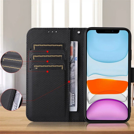Klopové pouzdro pro Samsung Galaxy M55 5G, Wallet Smart Magnet, černé
