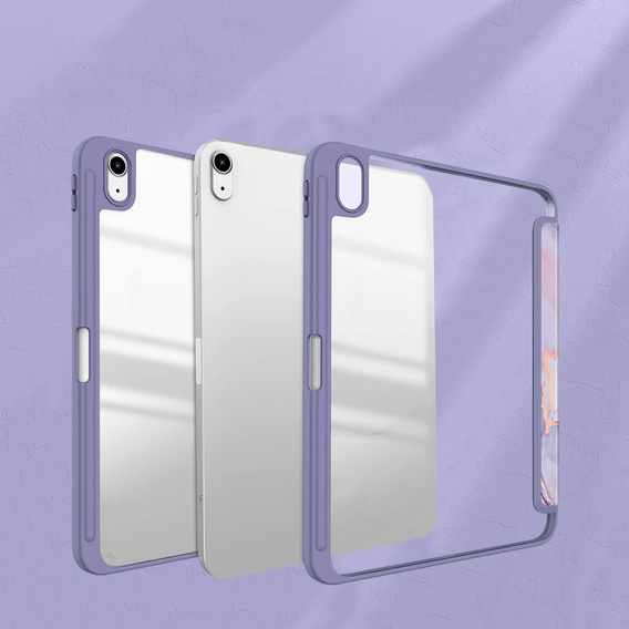 Pouzdro pro iPad 10.9" 2022 (10 gen.), Smartcase Hybrid, se slotem na stylus, Marble fialové