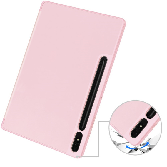 Pouzdro pro Samsung Galaxy Tab S10+ Plus, Smartcase s prostorem pro stylus, růžové