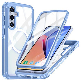 Pouzdro pro Samsung Galaxy S24 FE, Shockproof, se sklem, pro MagSafe, modré