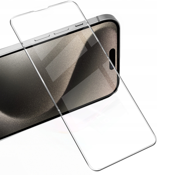 2x tvrzené sklo pro iPhone 15 Pro, ERBORD 9H Hard Glass na displeji