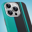 Pouzdro pro iPhone 15 Pro Max, Carbon Fiber MagSafe, černá / modrá