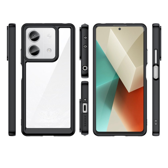 Pouzdro pro Xiaomi Redmi Note 13 5G, Fusion Hybrid, transparentní / černé