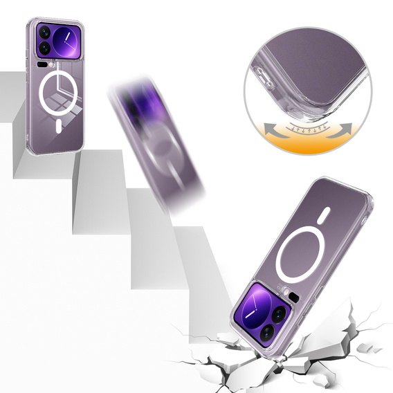 Fusion Hybrid pouzdro pro MagSafe pro Xiaomi 17 Pro, průhledné