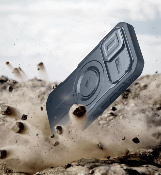 Pancéřové pouzdro Dexnor se stojánkem a spouští fotoaparátu, pro MagSafe pro iPhone 17