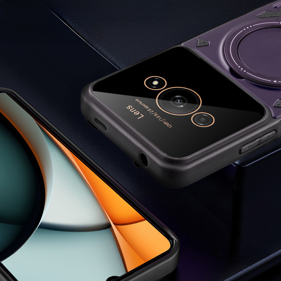 Obrněné pouzdro pro Xiaomi Redmi A3, Magnetic Ring, fialové