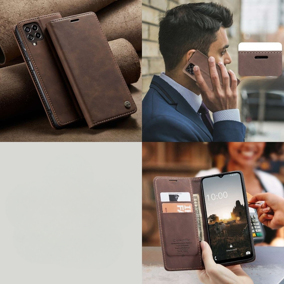 Pouzdro CASEME pro Samsung Galaxy M33 5G, Leather Wallet Case, hnědé