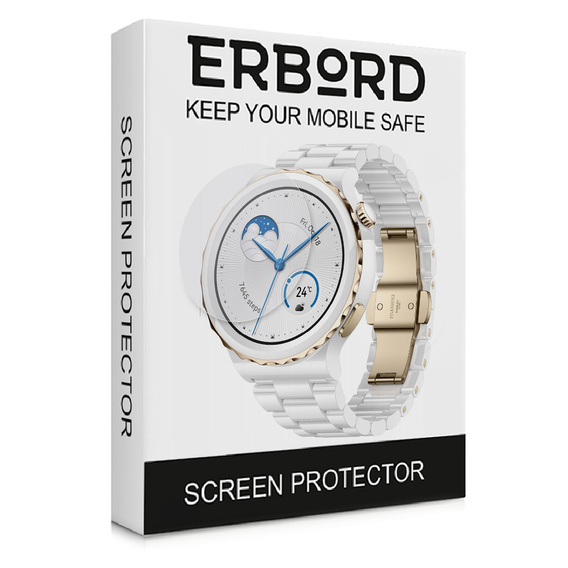 3x ERBORD Hydrogelová fólie pro Huawei Watch GT 3 Pro 43mm