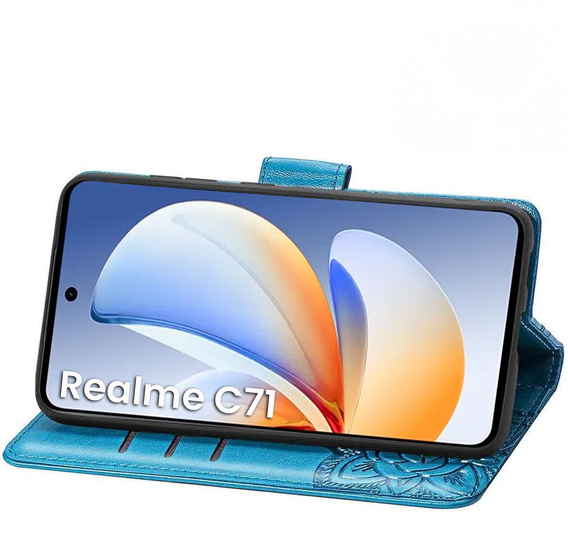 Klopové pouzdro pro Realme C71, Butterfly, modré