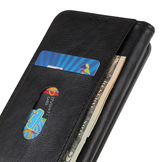 Pouzdro pro Samsung Galaxy A55 5G, Wallet Litchi Leather, černé
